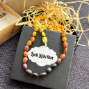 Kız Erkek, Mat Gökkuşağı 4 Renkli, Yuvarlak Kesim Baltık Kehribar Kolye, Sertifikalı (ipek-522)