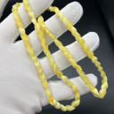 Süt Beyaz Balıksırtı Model Kehribar Kolye - Unisex Yetişkin Kadın Erkek Takısı (ipek-530)