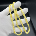 Süt Beyaz Balıksırtı Model Kehribar Kolye - Unisex Yetişkin Kadın Erkek Takısı (ipek-530)