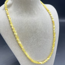 Süt Beyaz Balıksırtı Model Kehribar Kolye - Unisex Yetişkin Kadın Erkek Takısı (ipek-530)