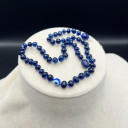 Mavi Nazar Boncuklu Kehribar Bebek Kolyesi - Hakiki Baltık Damla Kehribar Takı (ipek-532)