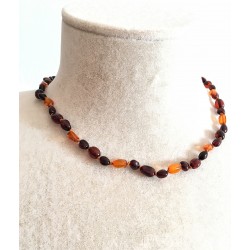 Litvanya Sertifikalı Baltık Damla Kehribar Bebek Kolyesi ipek-141