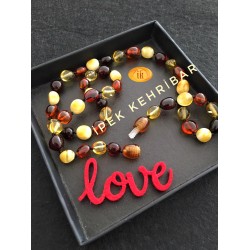 ipek kehribar Orijinal Hakiki Baltik Damla Litvanya Sertifikali Kehribar Cocuk Yetiskin Kolye ipek-128